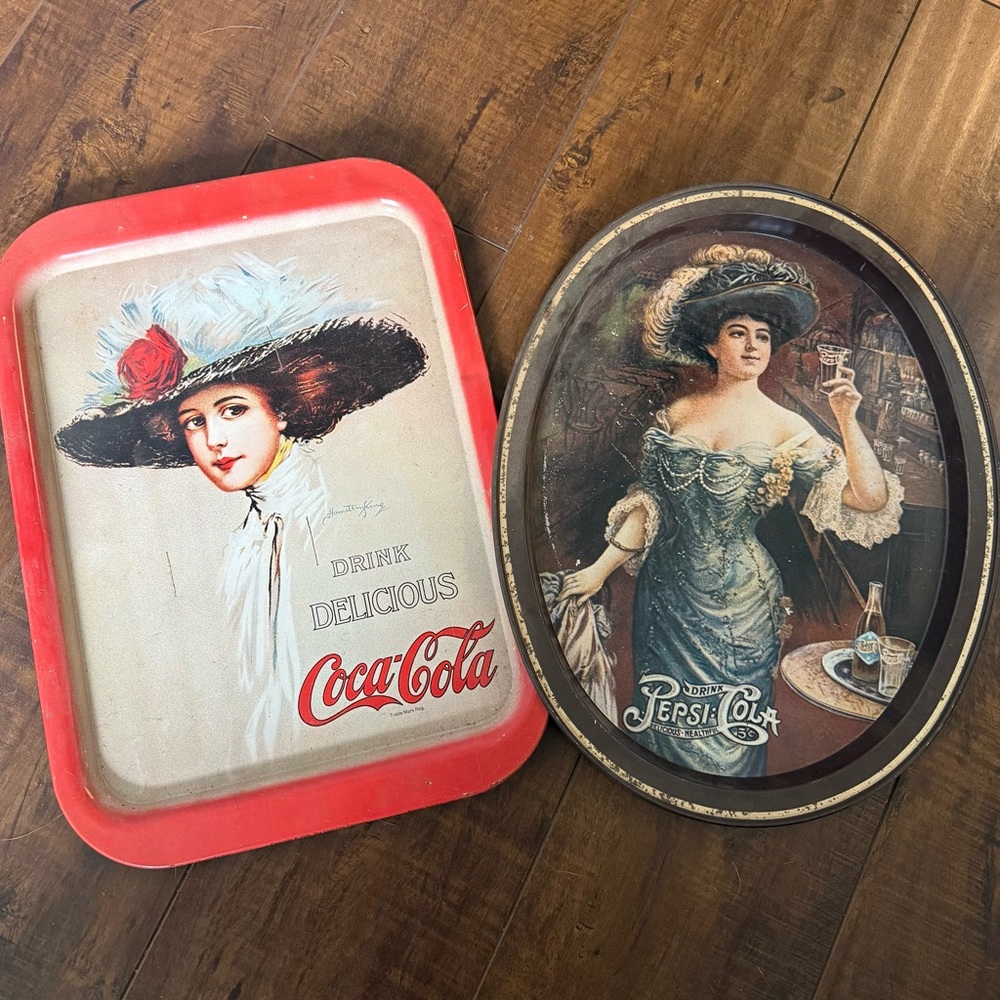 Coca Cola Red and White Vintage Tray